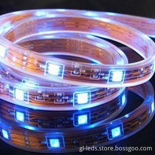 RGB LED Strip Light with 12V or 24V DC Input Voltages and 36 to 72W Power